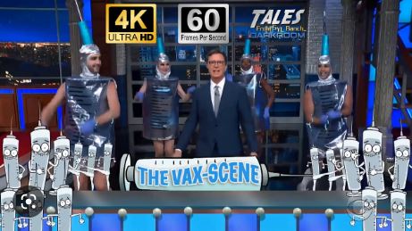 Stephen Colbert little "Safe & Effective" Vax-Scene bullshit dance